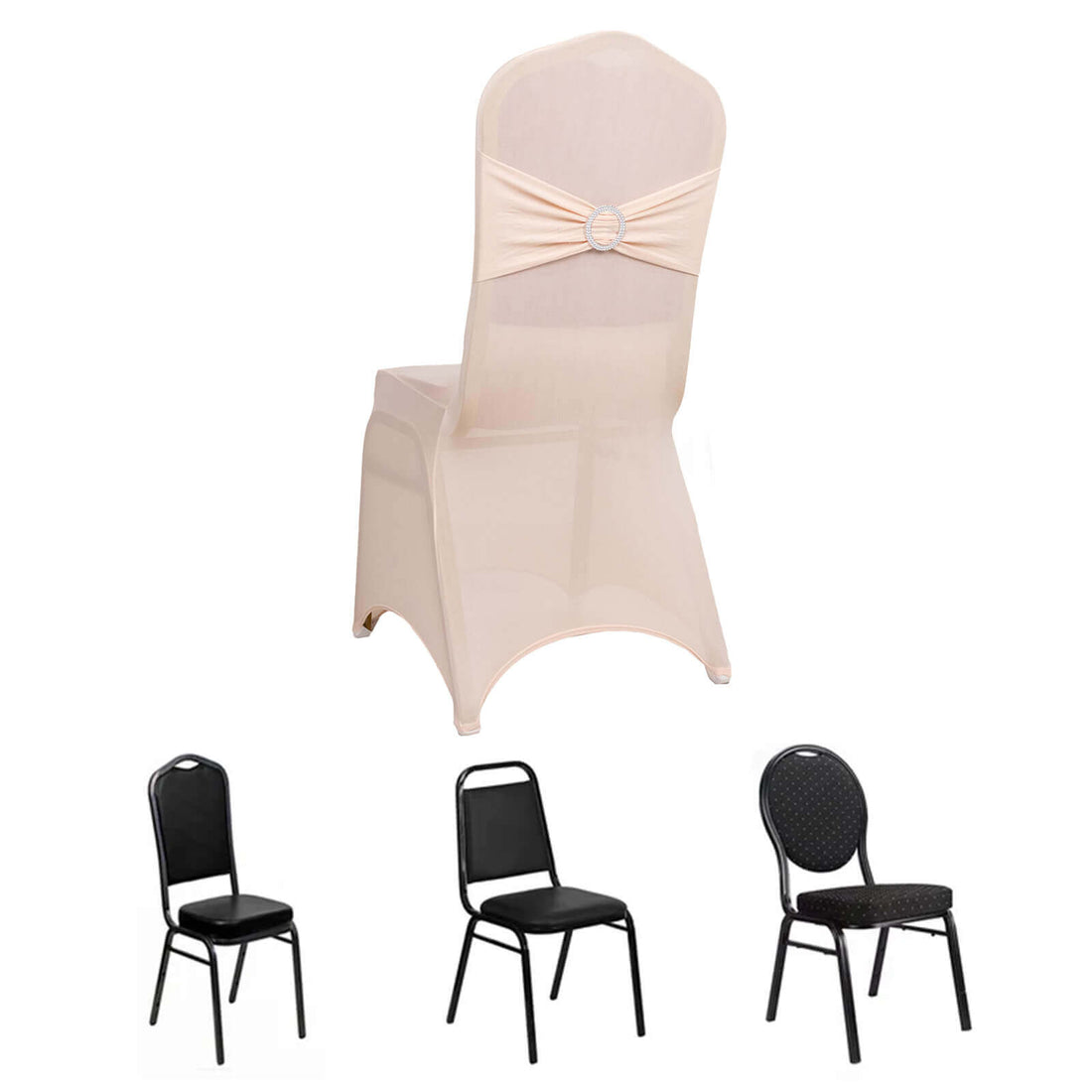 Elegant chair covers in assorted styles and colors for event decor