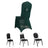 Green chair cover with decorative ring on plain background
