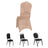 Four chair covers in various styles and colors on a white background.