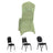 Green chair cover with decorative back and three chair styles