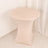 Round table with a sleek, modern design in a soft beige color.