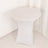 Round white cocktail table with a sleek, modern design