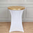 Gold top cocktail table with white stretch cover