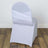 White chair cover with crisscross back design, isolated on a plain backdrop.