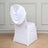 White draped chair cover against a plain background