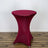 Maroon stretch table cover for round cocktail table