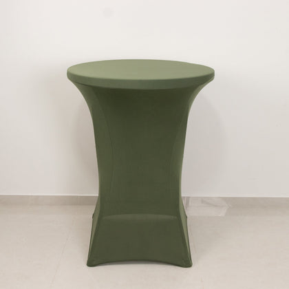 Spandex Round Cocktail Table Cover 30" Dusty Sage Green for High Top Tables - Easy to Maintain Stretch Fitted Highboy Tablecloth