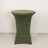 Green round table with a sleek design against a plain background.
