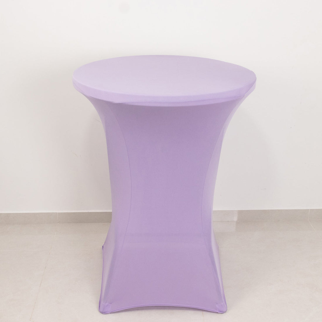 Purple stretch table cover for round tables