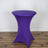 Purple cocktail table cover on a plain backdrop.