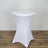 White cocktail table cover on a round table with a modern design