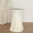 White stretch table cover with draped design for events and gatherings.