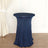 Navy blue stretch table cover for round cocktail tables
