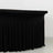Black table with pleated skirt for events and gatherings