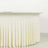 White pleated table skirt for events and gatherings