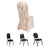 Elegant gold and white chair cover design on a plain backdrop
