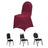 Burgundy chair cover with three chair styles below for comparison
