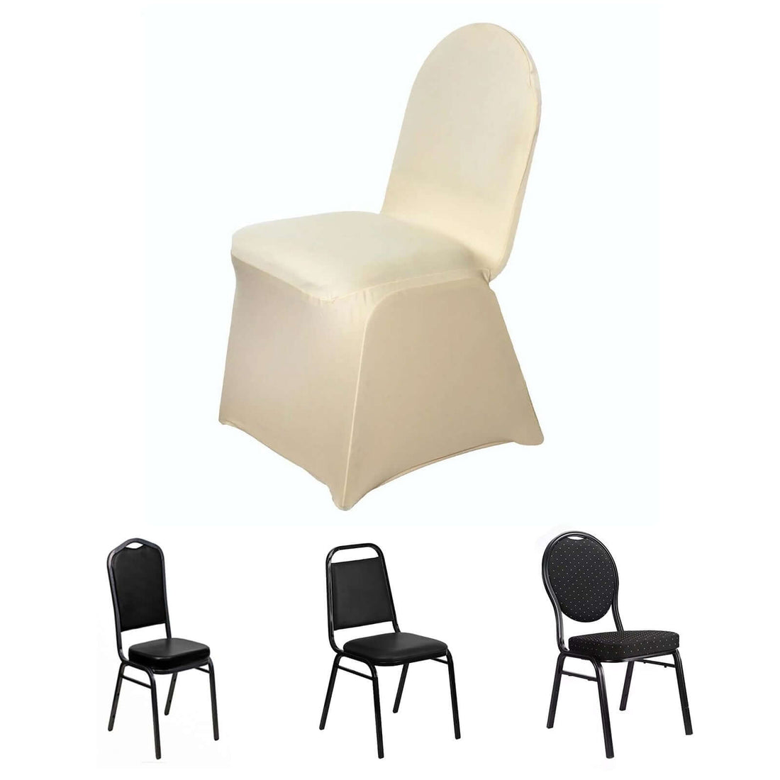 Four different chair designs displayed on a white background.