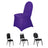 Purple chair cover on a black chair, showcasing various chair styles.