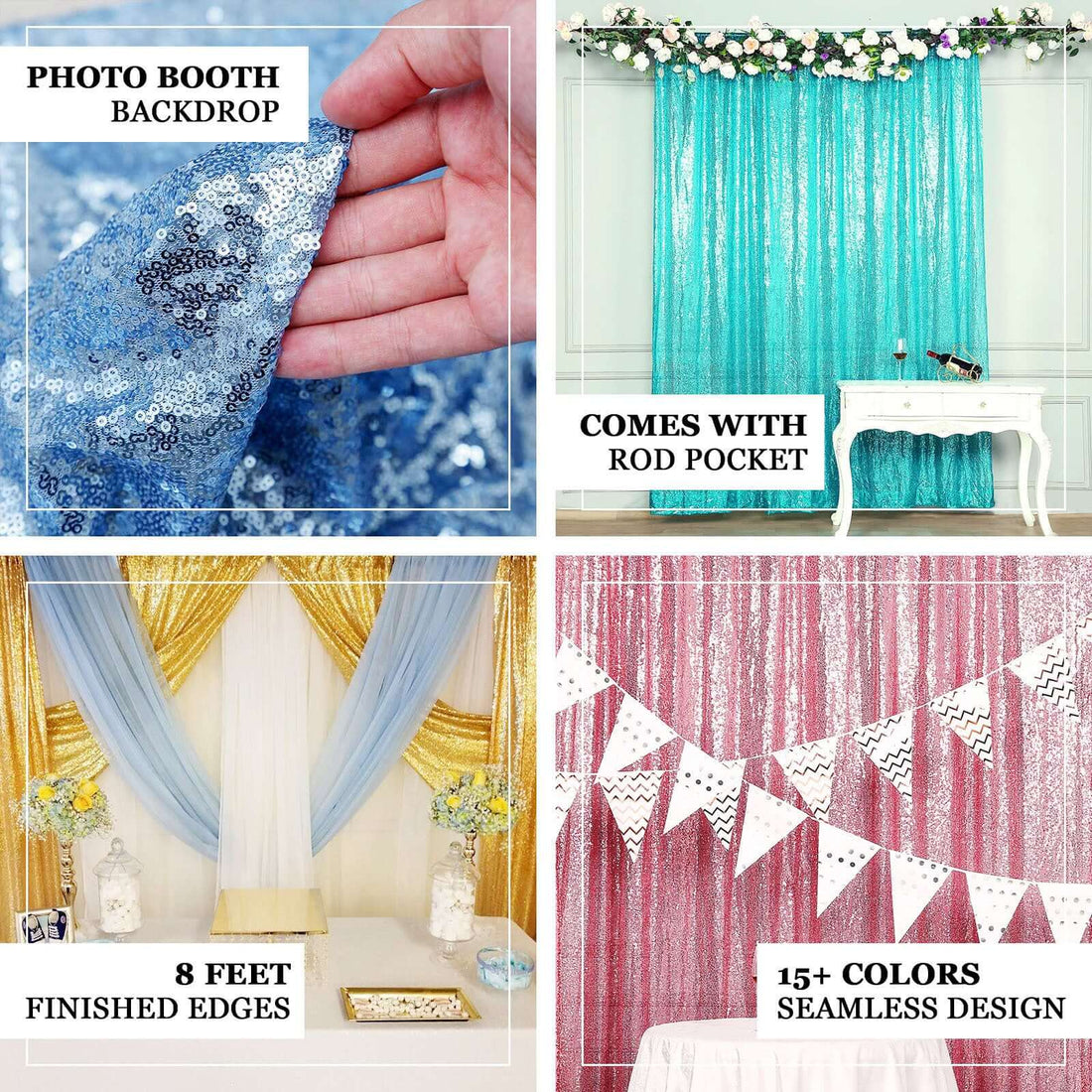 Fuchsia Sequin Divider Backdrop Drape Curtain 8ftx8ft | eFavormart