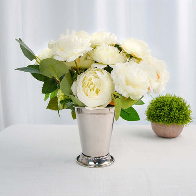 Stainless Steel Mint Julep Cup Vase 4.5" Silver - Decorative Floral Holder for Table Centerpieces