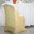 Elegant gold sequin chair cover for events and weddings.