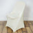 Cream-colored chair cover on a wooden floor.