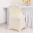 Elegant cream chair cover with decorative bow, perfect for events and weddings.