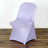 Purple folding chair on a wooden floor.