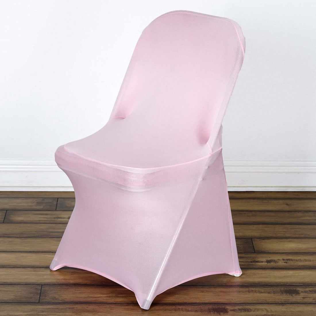 Pink chair cover on a plain background, showcasing its sleek design.