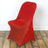 Red chair on a wooden floor background.