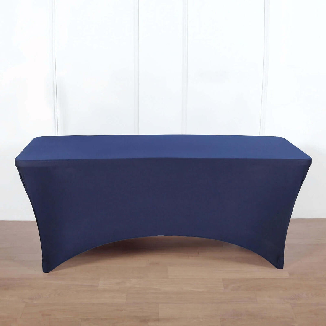 Navy fitted table cover for trade shows and events