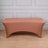 Brown stretch table cover for events and parties.