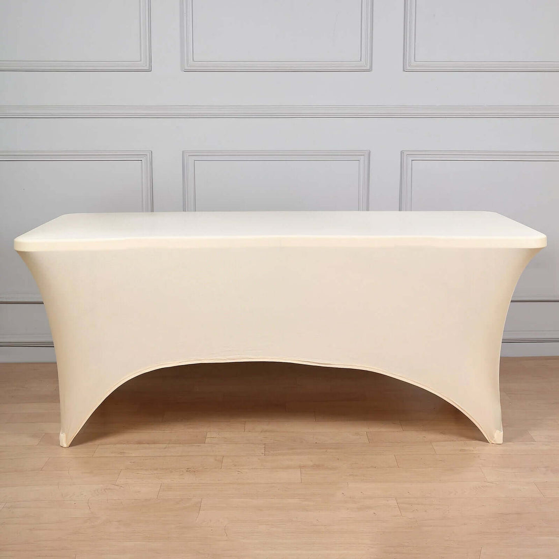 Stretch table cover in ivory color for events and gatherings