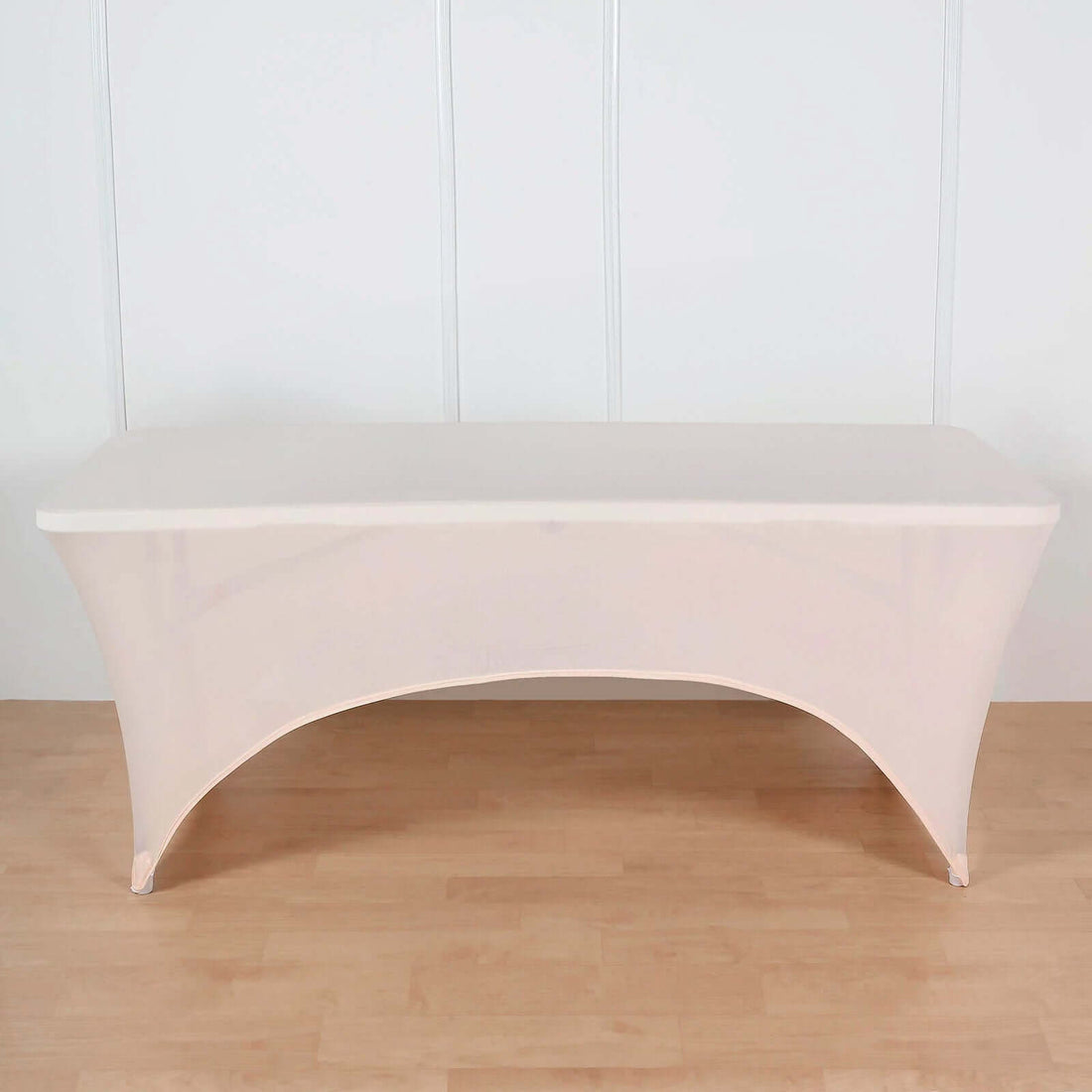 White stretch table cover for events and parties