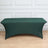 Green stretchy table cover for events and parties.