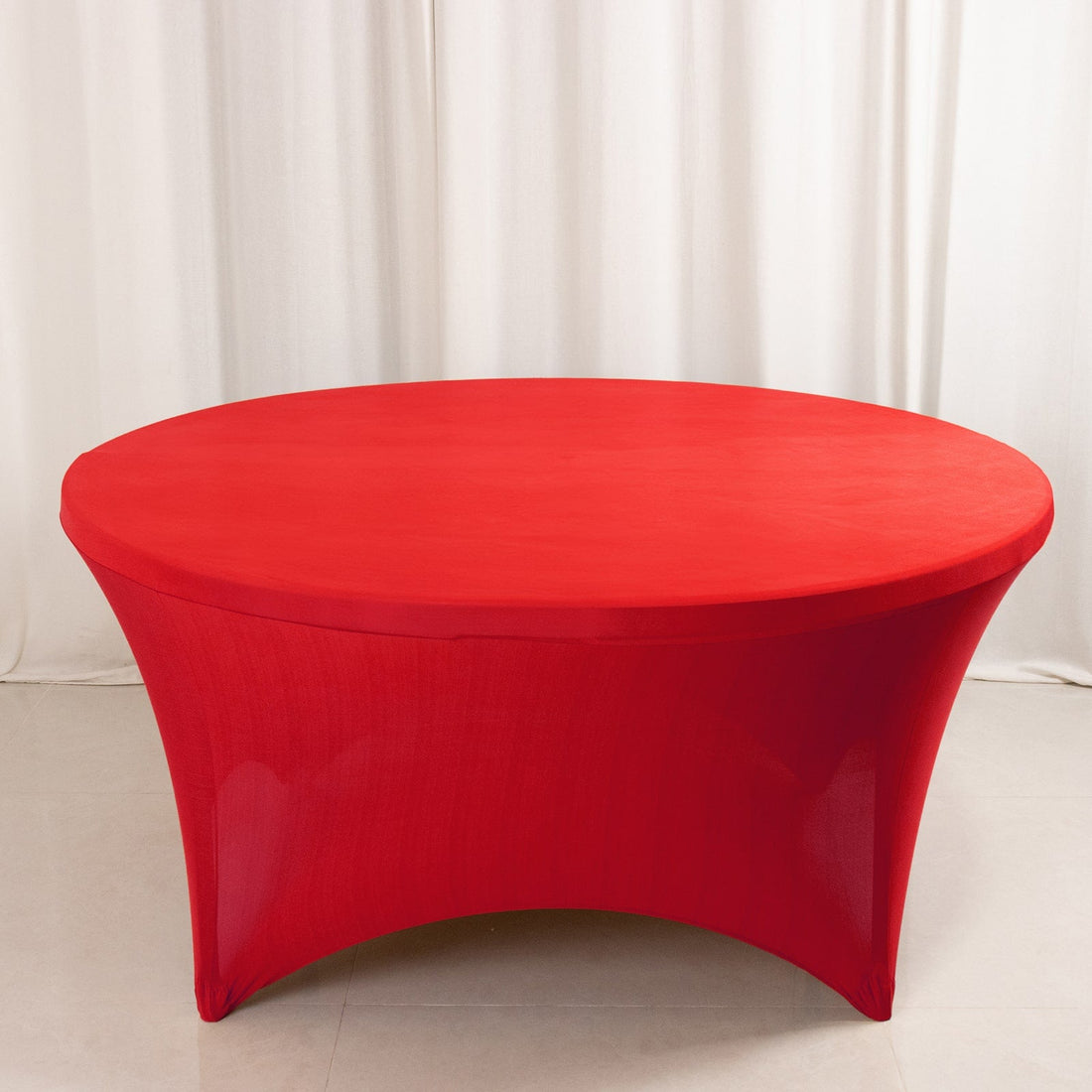 Red round table cover for event decorations