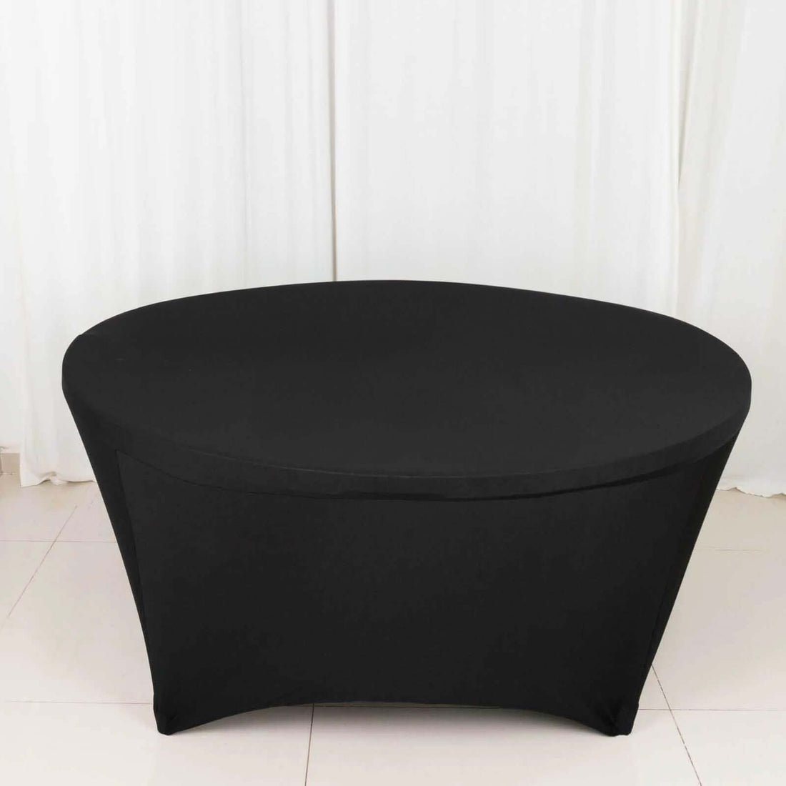 Black oval table cover for events and gatherings