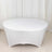 Round white table with a sleek design and smooth surface.