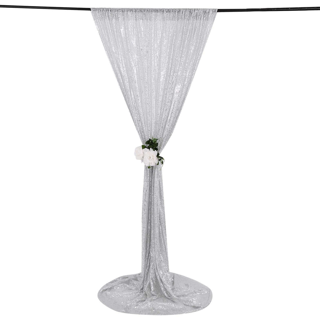 Silver Sequin Divider Backdrop Drape Curtain 8ftx8ft | eFavormart
