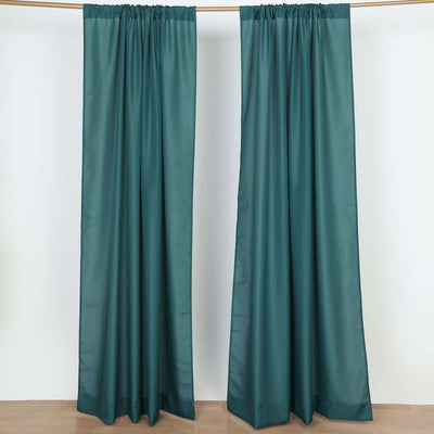 2 Pack 5ftx8ft Peacock Teal Polyester Backdrop Drape Curtains With Rod Pockets, Event Divider Panels 130GSM