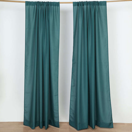 2 Pack 5ftx8ft Peacock Teal Polyester Backdrop Drape Curtains With Rod Pockets, Event Divider Panels 130GSM