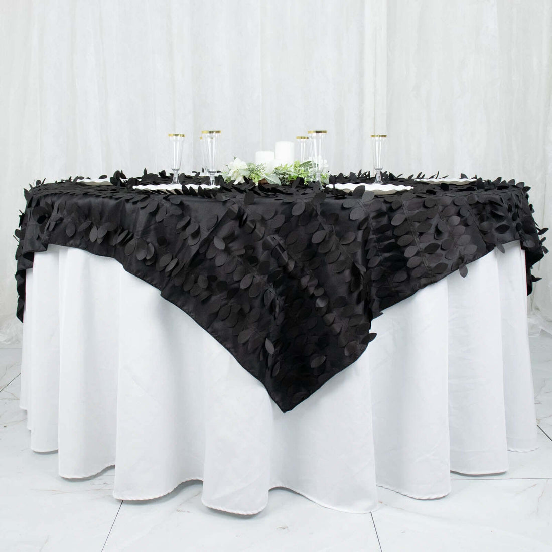 Leaf Taffeta Table Overlay 72