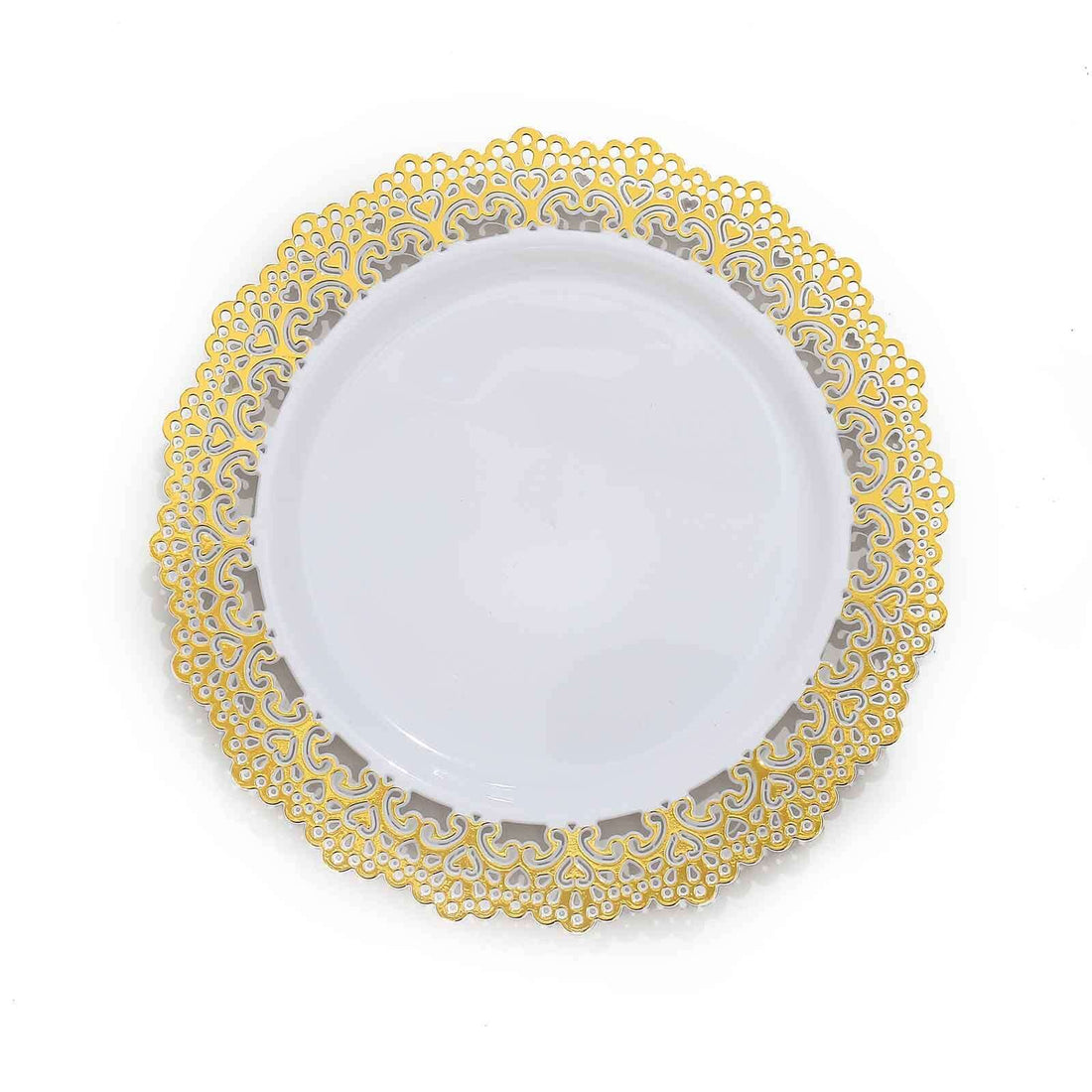 Plastic Round Lace Rim Dinner Plates 10