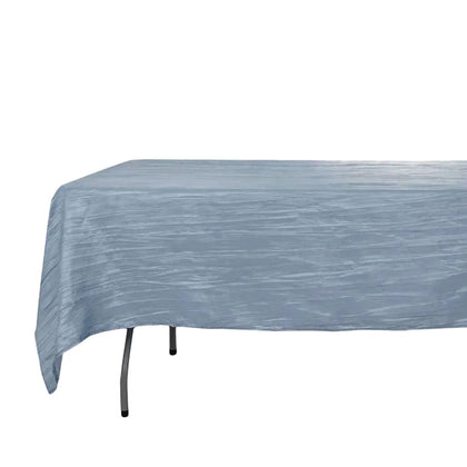 Taffeta Rectangle Tablecloth 60"x102" Dusty Blue Accordion Crinkle Table Cover