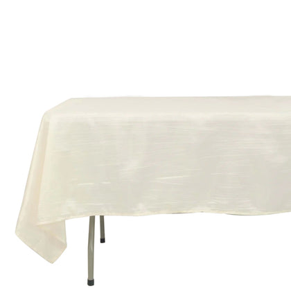 Taffeta Rectangle Tablecloth 60"x102" Ivory Accordion Crinkle Table Cover