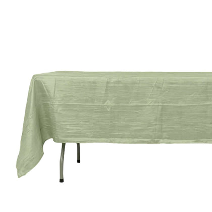 Taffeta Rectangle Tablecloth 60"x102" Sage Green Accordion Crinkle Table Cover