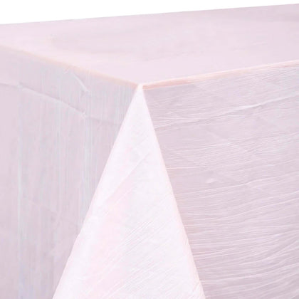 Taffeta Rectangle Tablecloth 90"x132" Blush with Accordion Crinkle Design - Seamless Finish