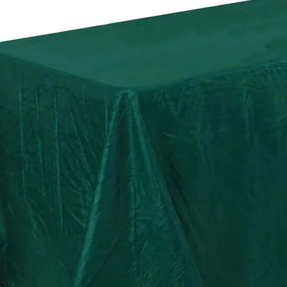 Taffeta Rectangle Tablecloth 90"x132" Hunter Emerald Green with Accordion Crinkle Design - Seamless Finish