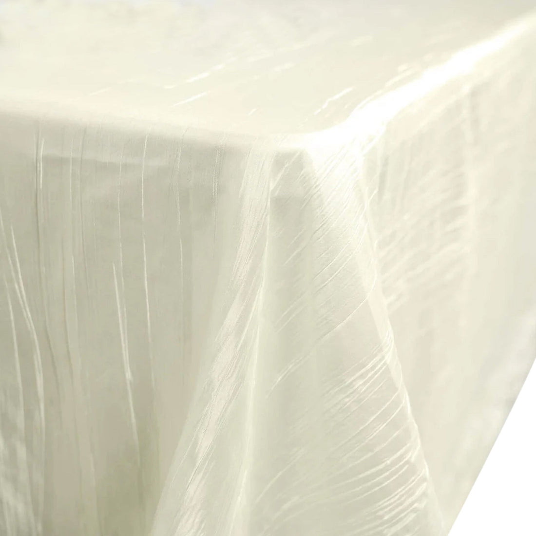 Sheer white tablecloth with a textured finish